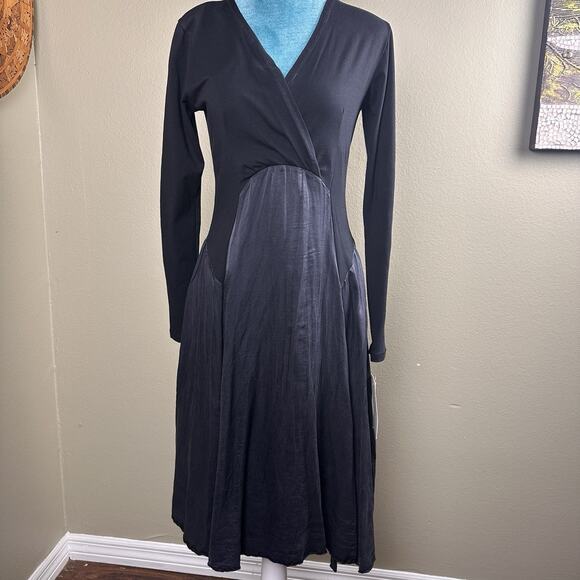 Luna Luz Dress Midi New w Tags Women S Cotton/Silk/Spandex, Black, Charcoal goth - Picture 1 of 11